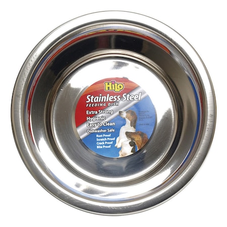 Hilo Hilo Silver Plain Stainless Steel 1 qt Pet Dish For Dogs 56610